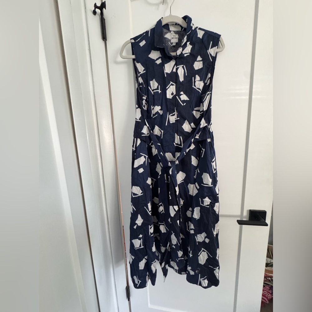 Nic + Zoe Navy and White Print Dress